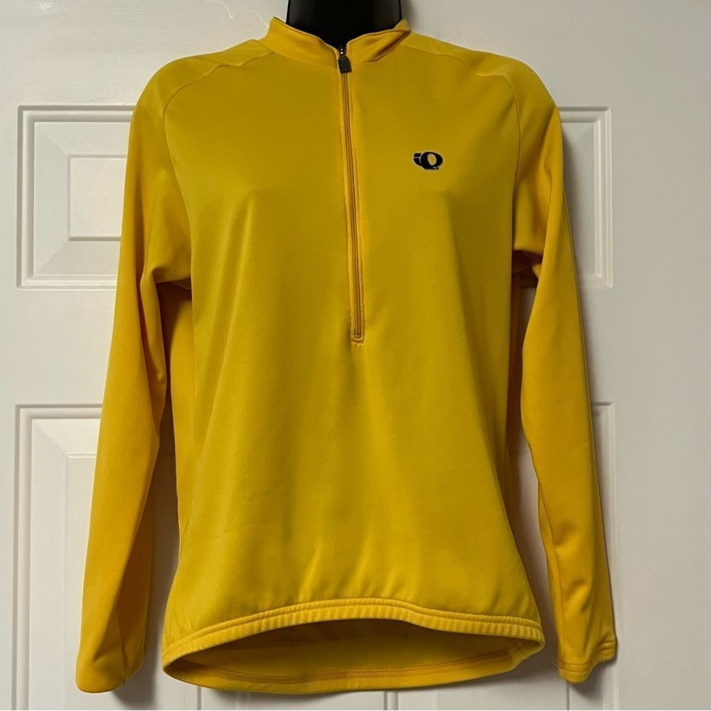 Pearl Izumi Long Sleeve Yellow Black Full Zip Cycling Bike Warm Jersey 1/4 Zip M